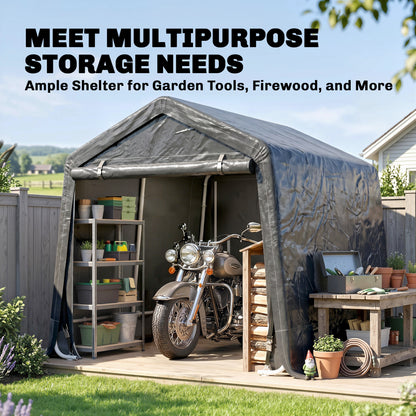 9 X 7.5ft Temporary Outdoor Equipment Shed - Dark Grey