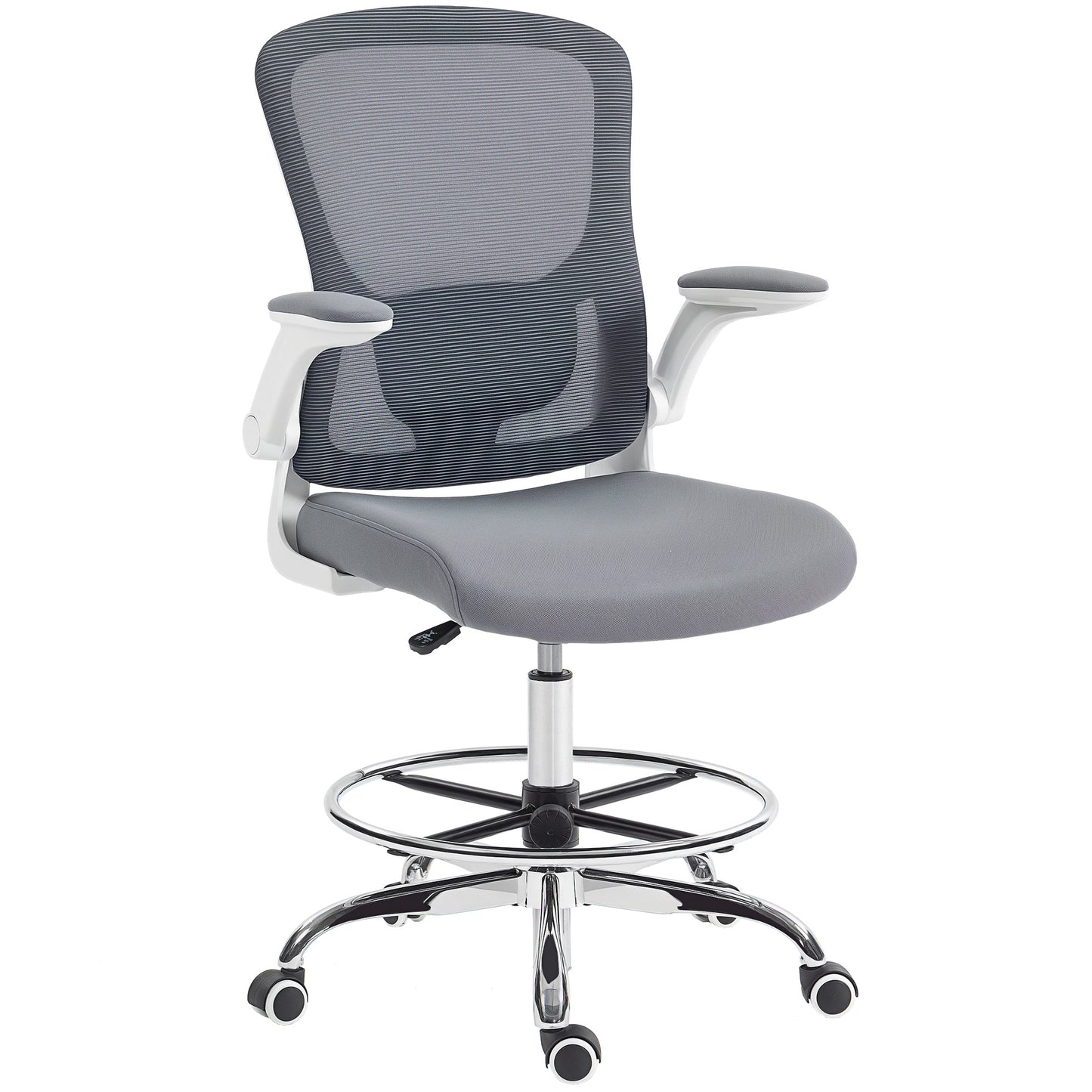 Draughtsman Chair, with Adjustable Lumbar - Charcoal Grey