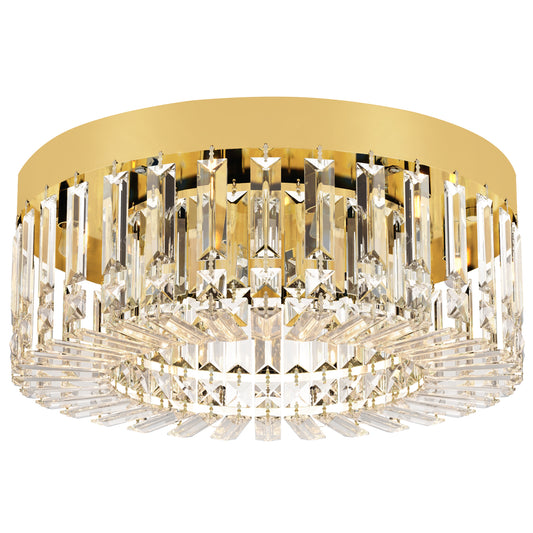 Crystal Chandeliers with 225 Crystal Pendants, 8-Light Ceiling Light for Living Room, Bedroom Dining Room, Gold Tone