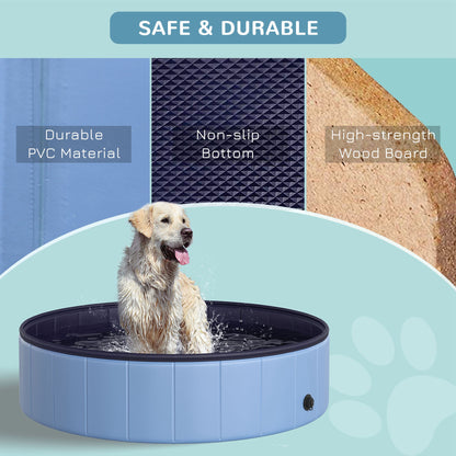 Foldable Dog Pool for Puppies and Ducks, Thickened PVC Dog Paddling Pool Bath Tub Hard Board