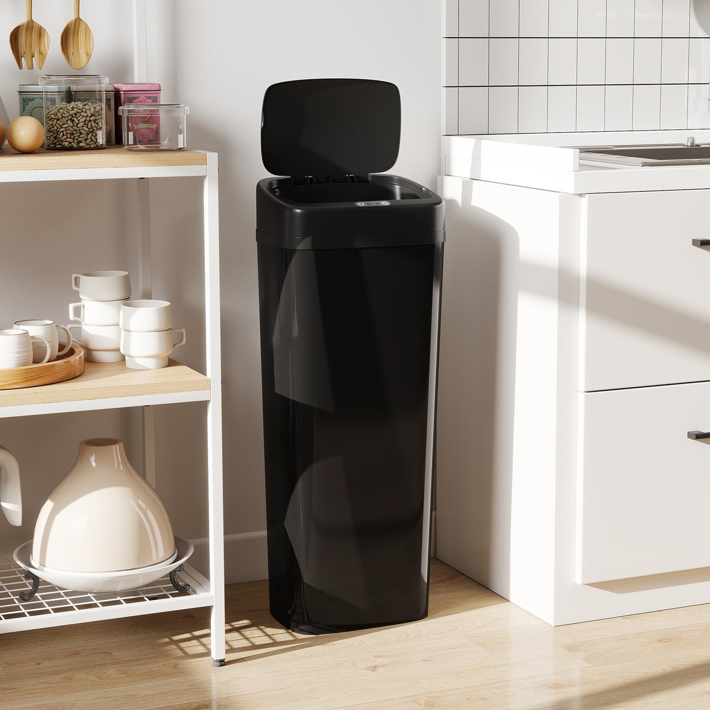 50L Stainless Steel Sensor Bin - Black