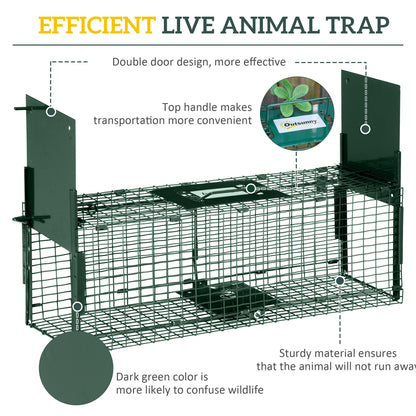 Animal Trap Cage, Humane Rat Trap with Double Doors, Squirrel Trap for Indoors & Outdoors, Catch and Release Mice, Rats