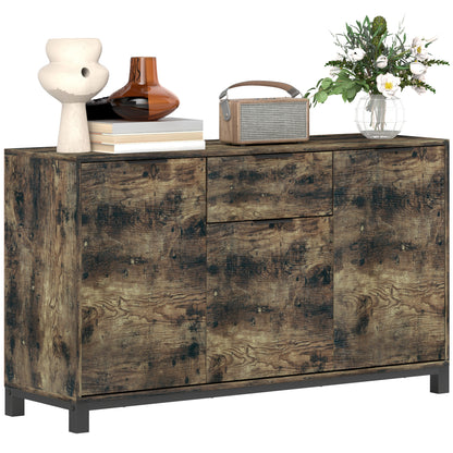 Sideboard, Industrial Storage Cabinet with Doors, Drawer, Cupboard and Adjustable Shelves for Living Room, Dining Room