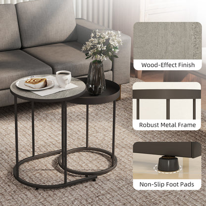Set of Two Industrial Nesting Tables - Grey