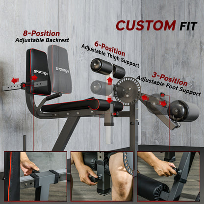 Seated Leg Extension and Curl Machine, Adjustable Leg Raise Machine and Curl Machine with Plate Loaded for Hip, Thigh