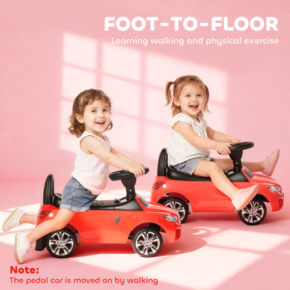 Ride on Car Baby Toddler Walker Foot to Floor Sliding Car Slider, Red