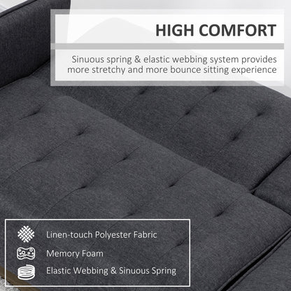 Three-Seater Sofa Bed, with Cupholders - Grey