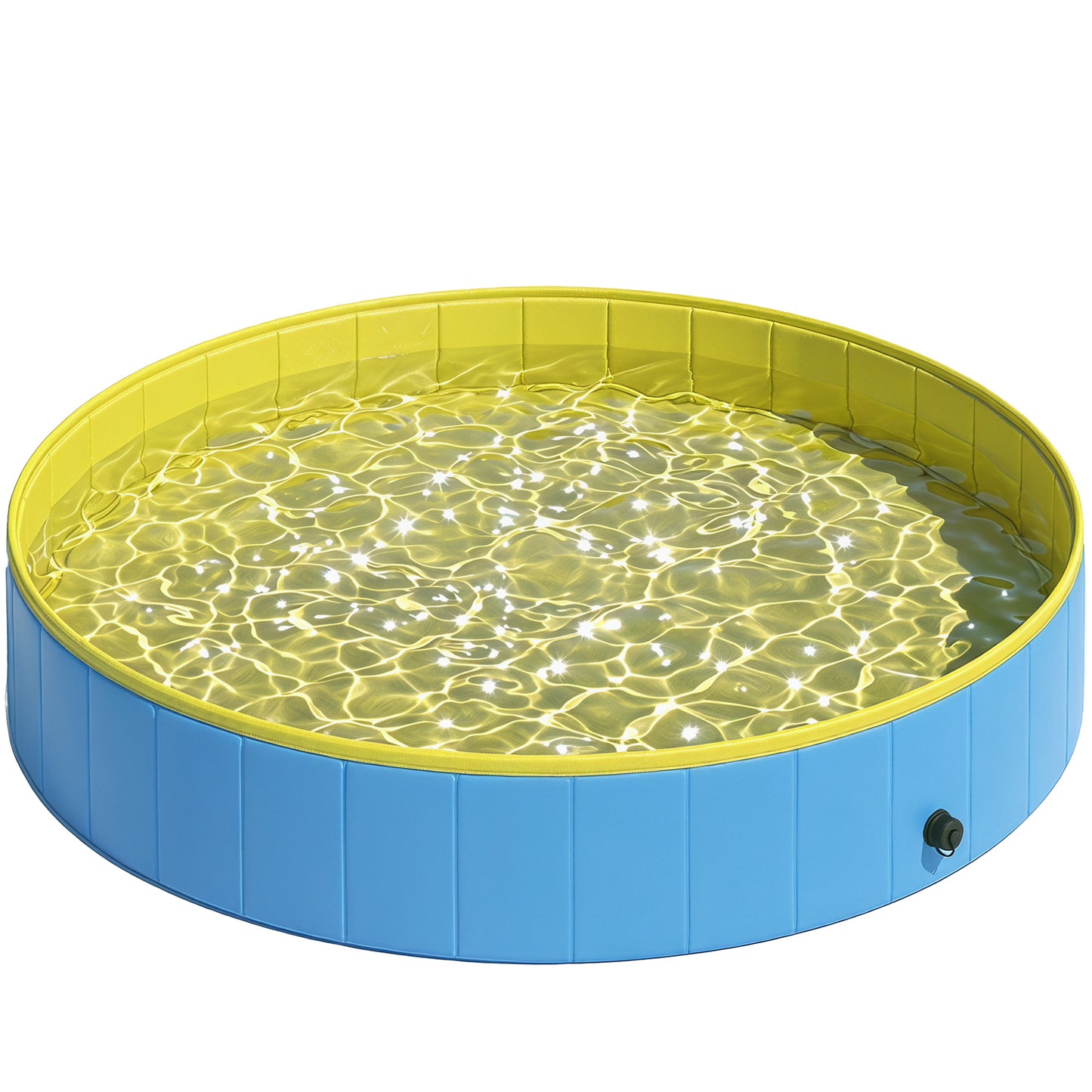 Foldable Dog Pool for Puppies and Ducks Dog Paddling Pool Bath Tub, Blue, 140 x 30cm