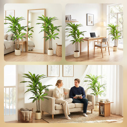 120cm Lifelike Fake Tree, Artificial Dracaena Tree with Bendable Trunks, Green