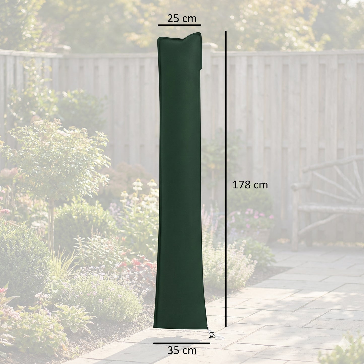 Parasol Cover, Cantilever Umbrella Cover for 2-3.5 m Parasols, Banana Umbrella Protector with Zipper, Green