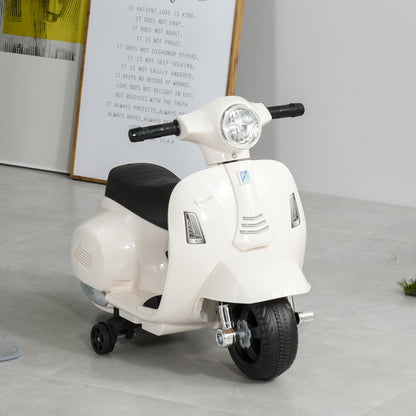 Vespa Licensed 6V Kids Electric Motorbike Ride On Motorcycle Battery Powered for 18-36 Months with Horn Light White