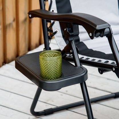 Zero Gravity Lounger Chair, Folding Reclining Patio Chair with Shade Cover, Padded Seat, Cup Holder