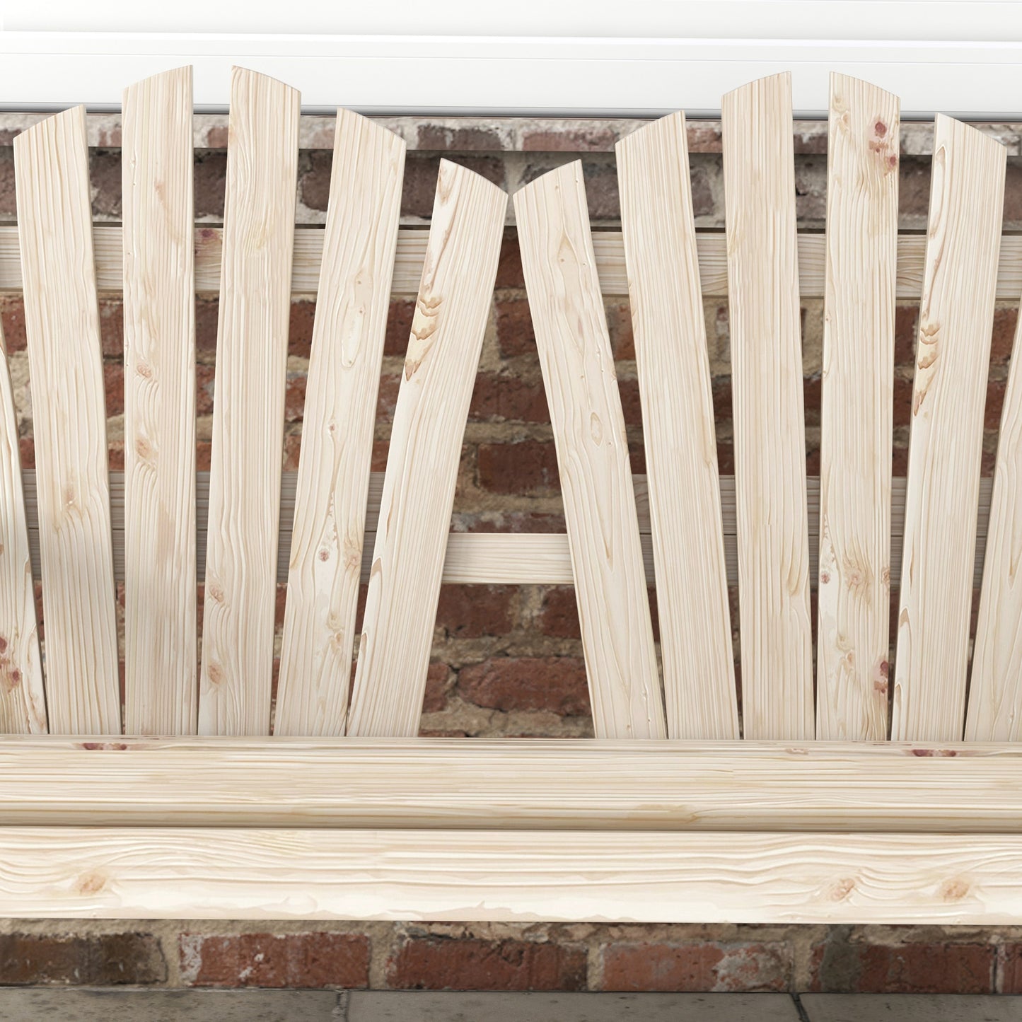 Fir Wood Love Seats with Wheel-Shaped Armrests, Large Load-Bearing Chair, Natural Wood Finish