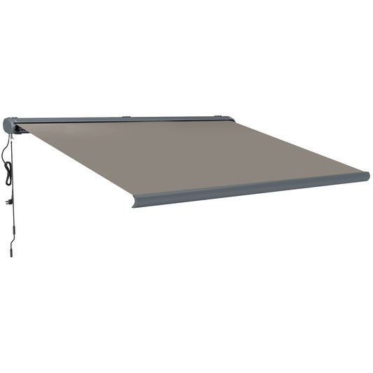 4 x 3(m) Full Cassette Electric Awning with Remote Controller, Aluminium Frame DIY Retractable Garden Awning