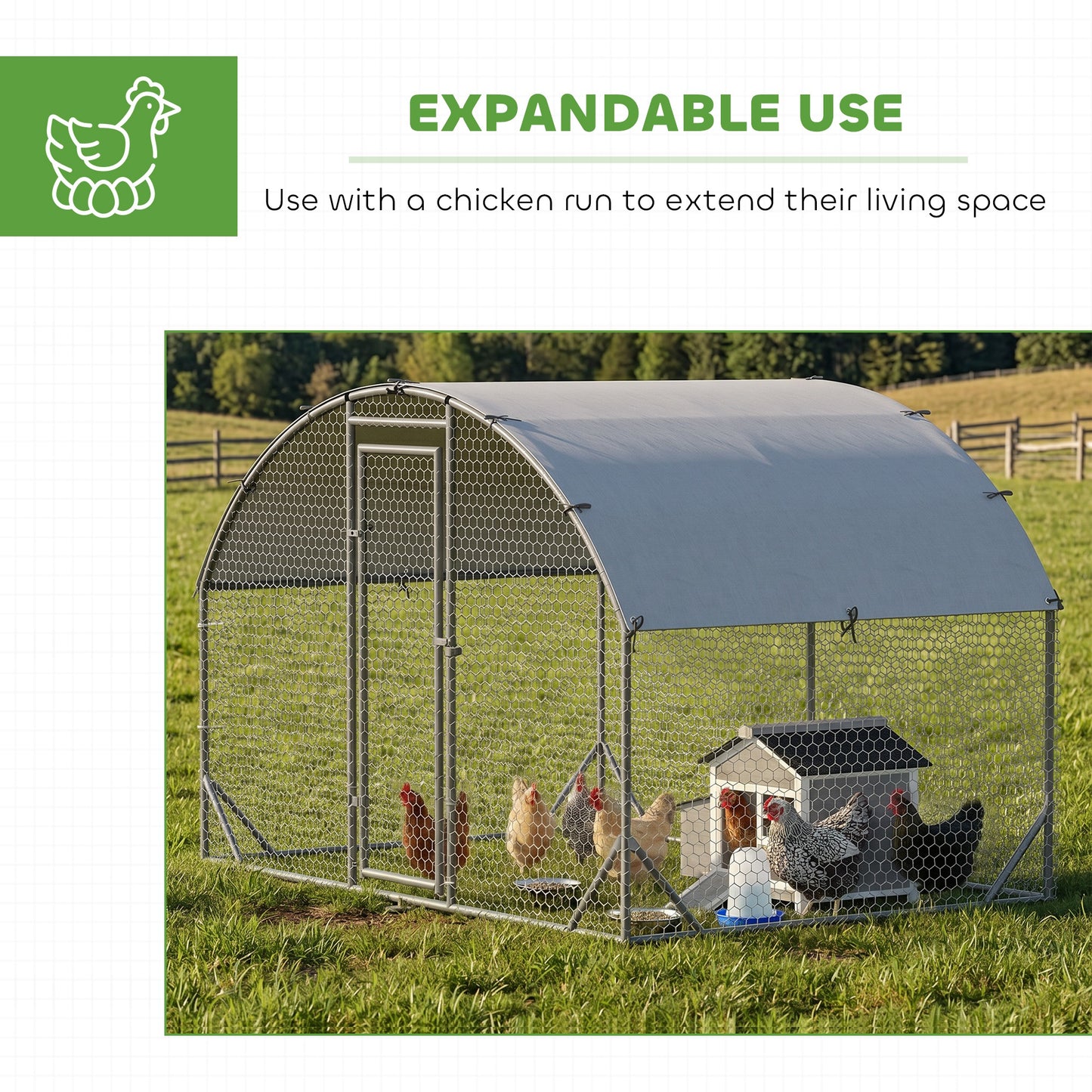 Wooden Chicken Coop with Pull-Out Tray Nesting Box for 1-2 Chickens
