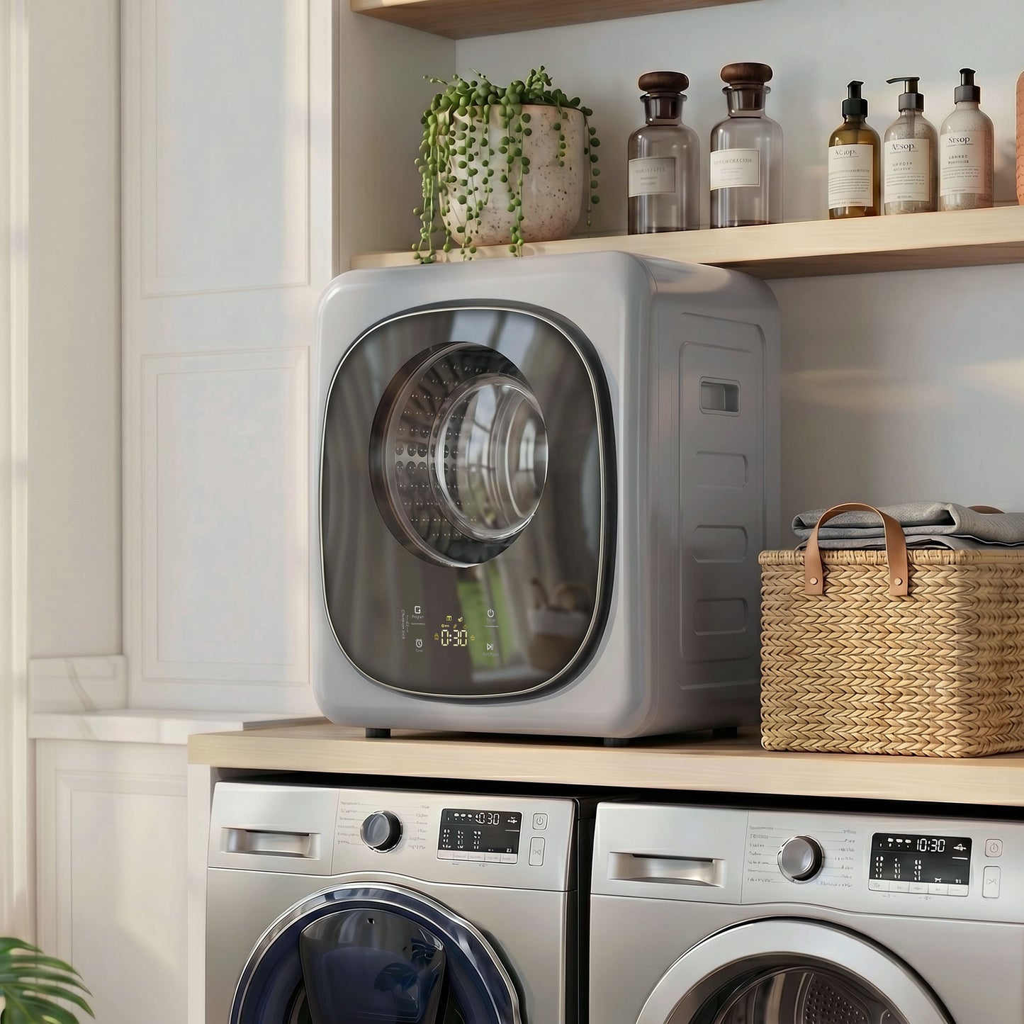 4kg Vented Tumble Dryer with 5 Drying Mode, 800W Compact Freestanding Front Tumble Dryer, Silver
