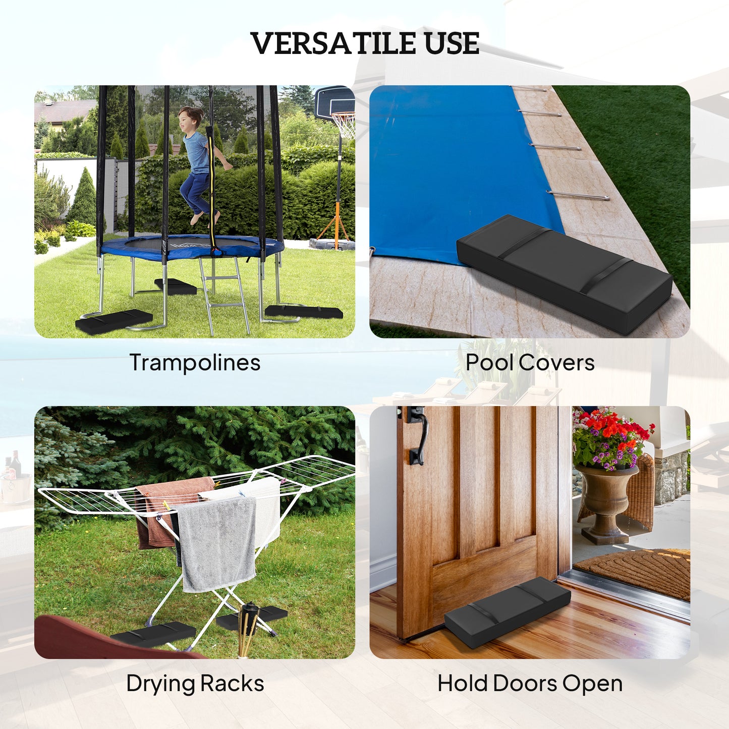 Parasol Weights Set of 2, Parasol Base Weights Bags, 25kg Fillable Sandbag Weights with Handles