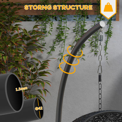 Hanging Hammock Chair Stand with Round Base, C Hanging Swing Stand Frame for Swing/Egg/Hammock Chair, Indoor & Outdoor