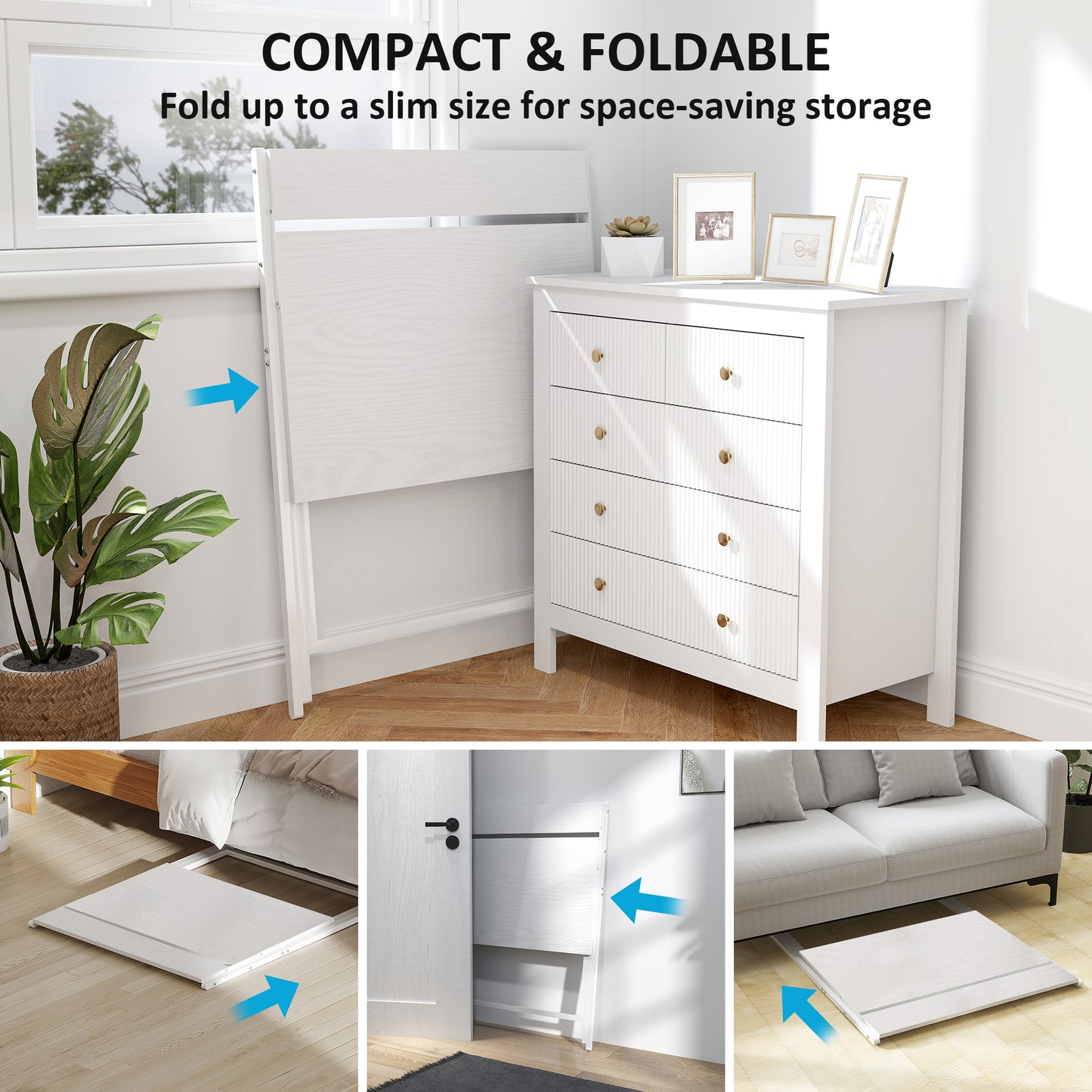 81.5 cm Folding Computer Desk with Monitor Shelf - White