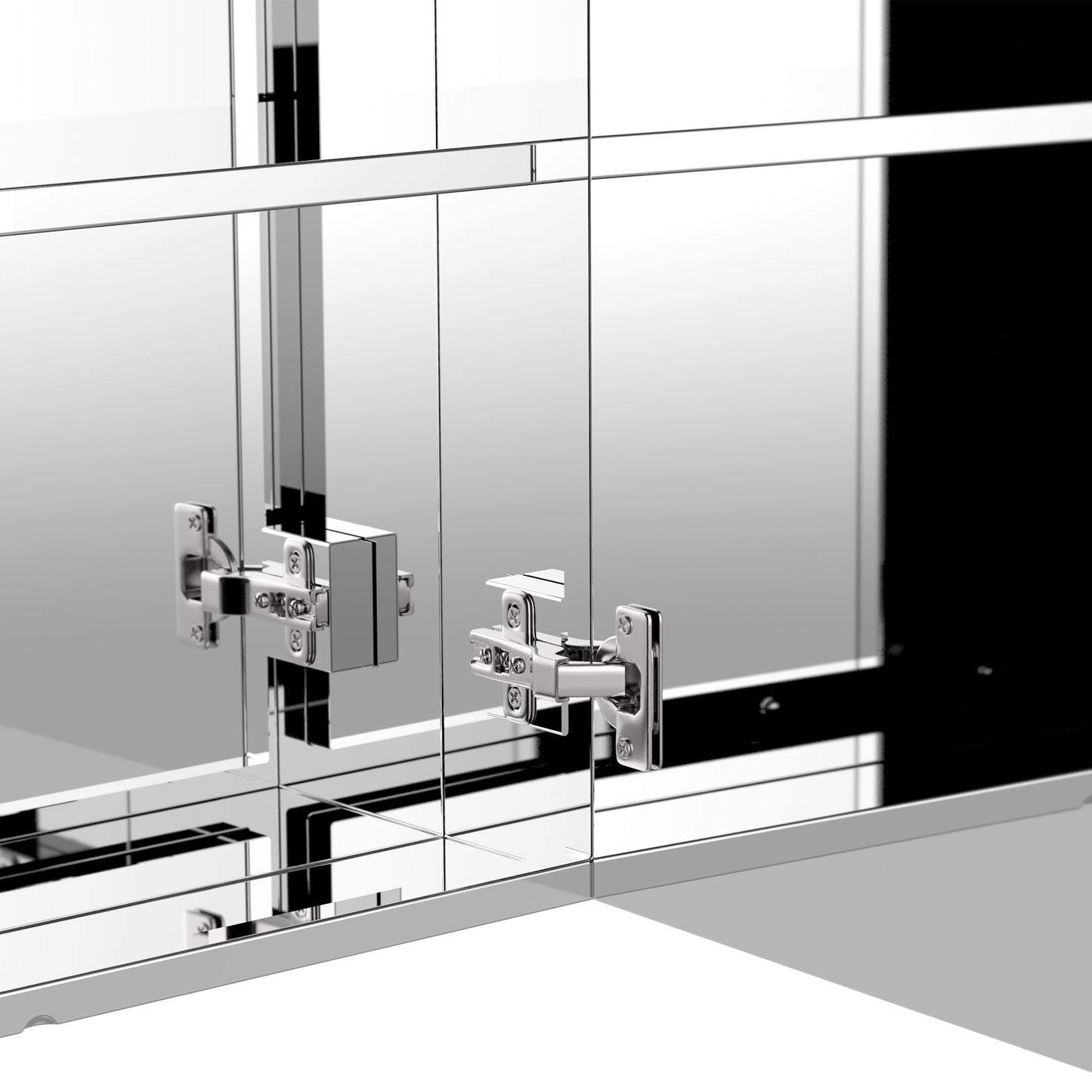 Bathroom Mirror Cabinet, Stainless Steel Wall Mounted Bathroom Storage Cabinet with Double Doors, 60x55cm