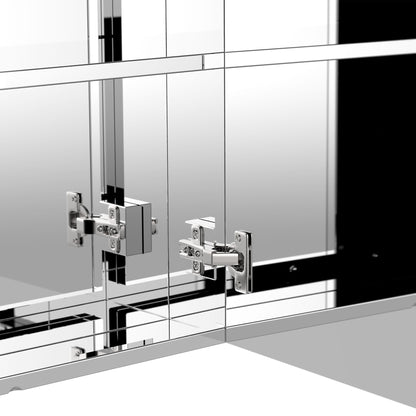 Bathroom Mirror Cabinet, Stainless Steel Wall Mounted Bathroom Storage Cabinet with Double Doors, 60x55cm