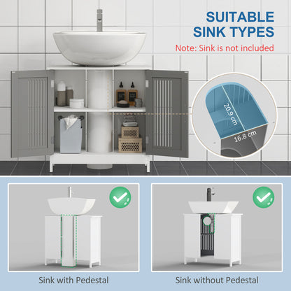 Modern Under Sink Cabinet with 2 Doors, Bathroom Vanity Unit, Pedestal Under Sink Design