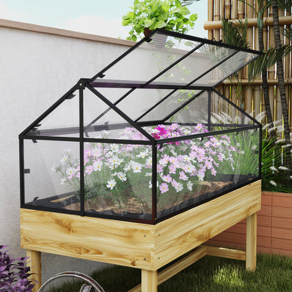 60 x 120cm Raised Garden Bed with Wooden Base - Natural