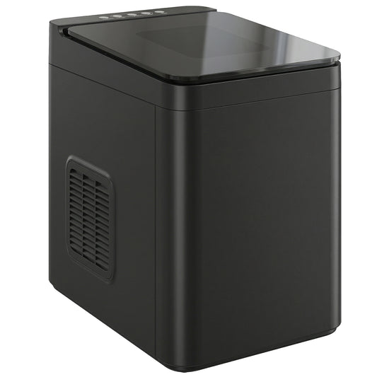 Countertop Ice Maker Machine Self-Cleaning Compact Ice Machine with Ice Scoop and Basket Black