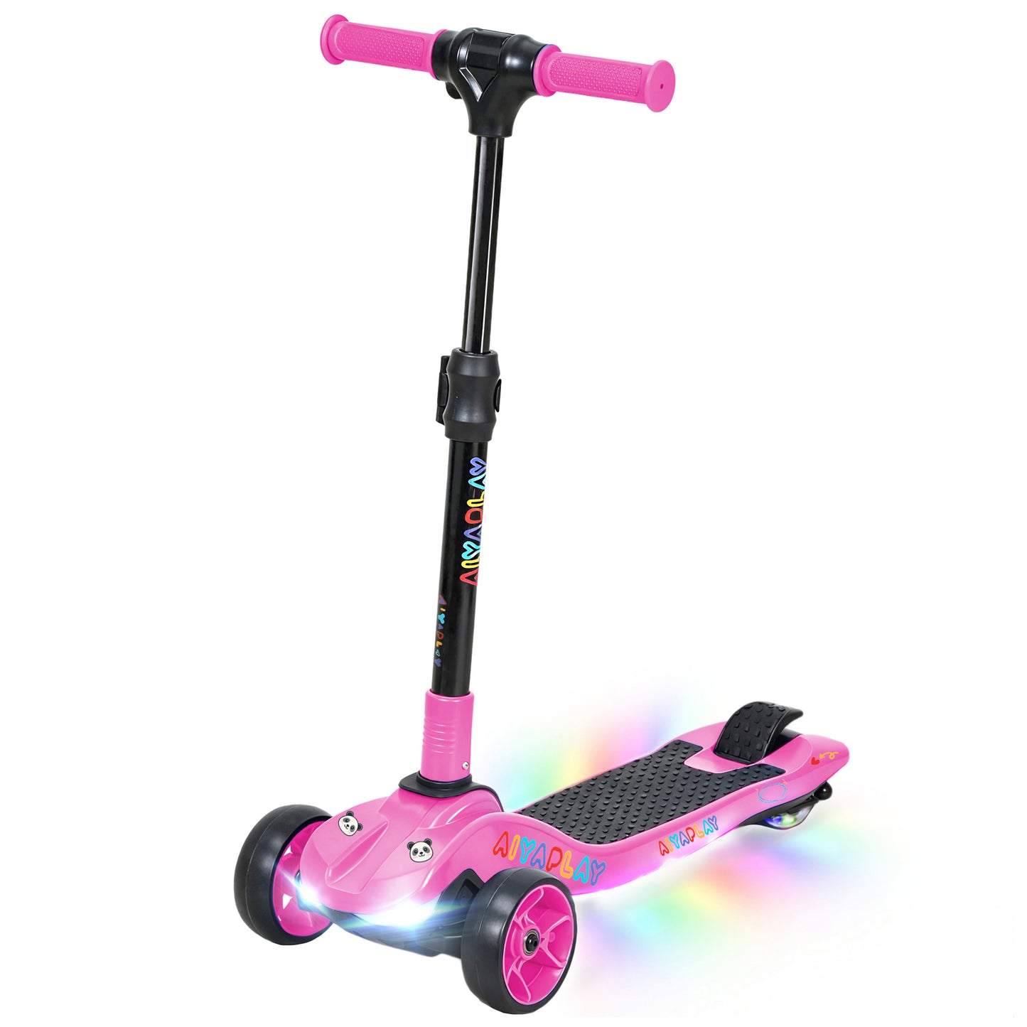 Three-Wheel Foldable Electric Scooter for Kids Aged 6-10 Years, Pink