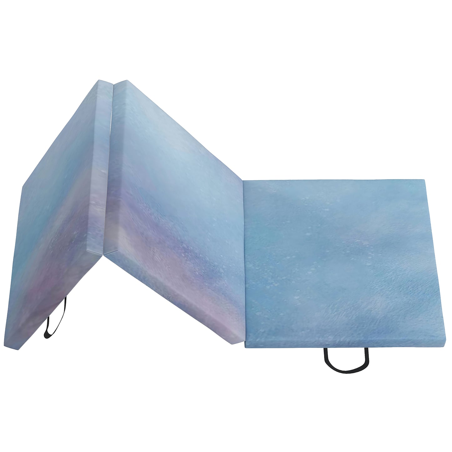 Gymnastics Mat, Tri-Fold Crash Exercise Pad, 6FT 2" Thick Foldable Workout Mat with Handles for Home Training, Blue