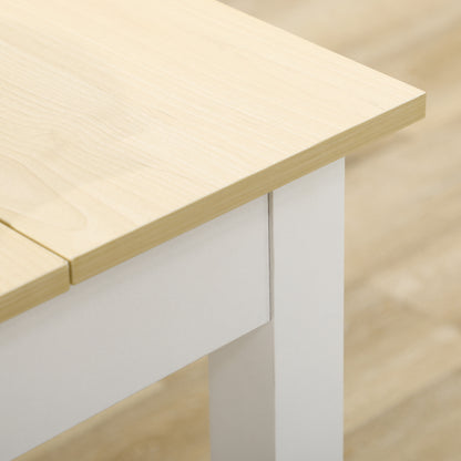 Dining Table for 4 to 6, Modern Kitchen Table with Wood Effect Tabletop, Thick Legs, 120L x 70W x 75Hcm, for Dining Room