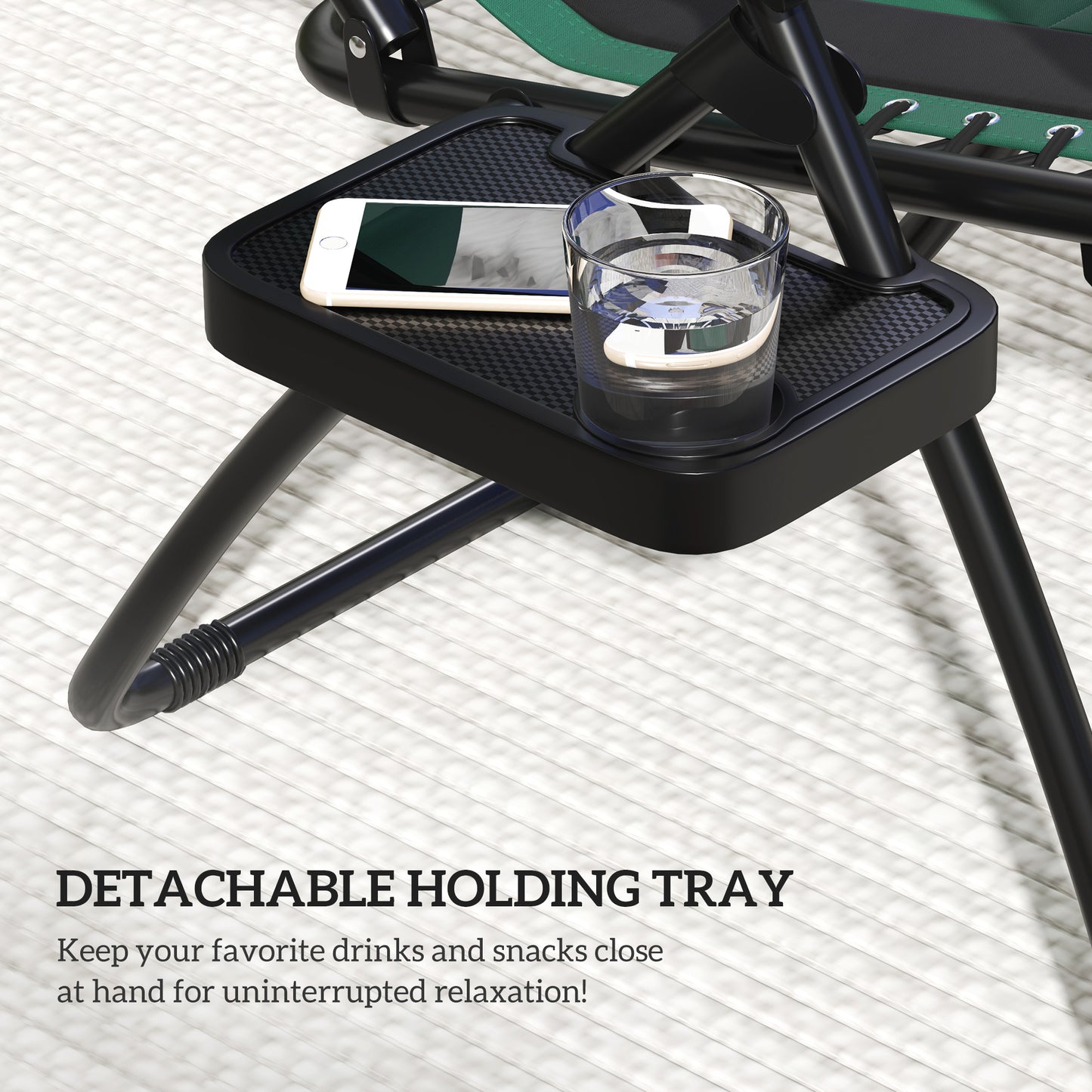 Zero Gravity Lounger Chair, Folding Reclining Patio Chair with Shade Cover, Padded Seat, Cup Holder