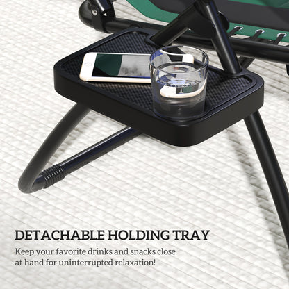 Zero Gravity Lounger Chair, Folding Reclining Patio Chair with Shade Cover, Padded Seat, Cup Holder