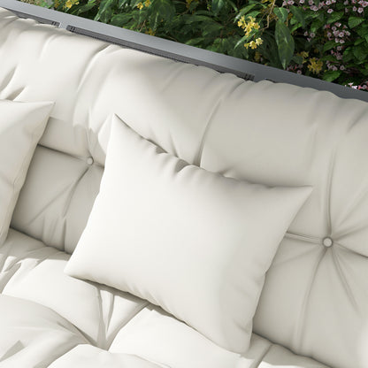 Back and Seat Cushion Replacement with 2 Pillows, Patio Chair Cushions Set with Ties, White