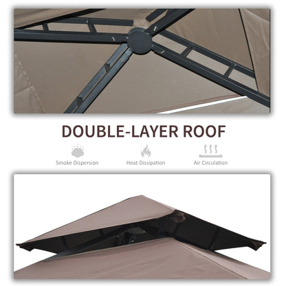 2.4 x 1.5 m (8' x 5') Grill Gazebo Canopy with Extendable Side Awnings