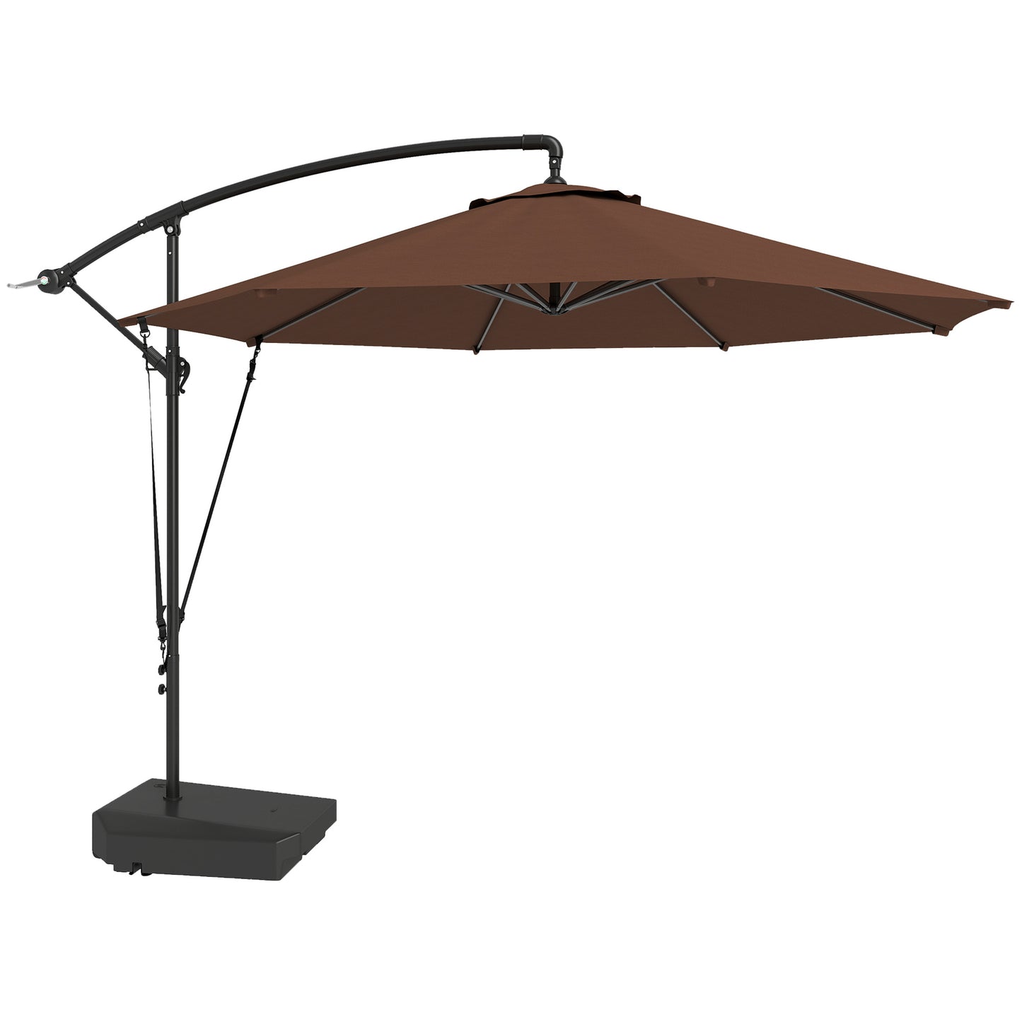 3(m) Garden Cantilever Parasol with Fillable Base up to 90kg, Wind Protection Strap, Cover