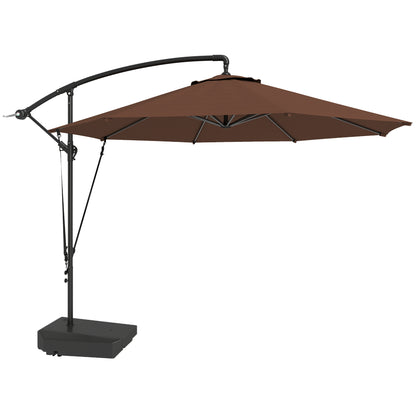 3(m) Garden Cantilever Parasol with Fillable Base up to 90kg, Wind Protection Strap, Cover