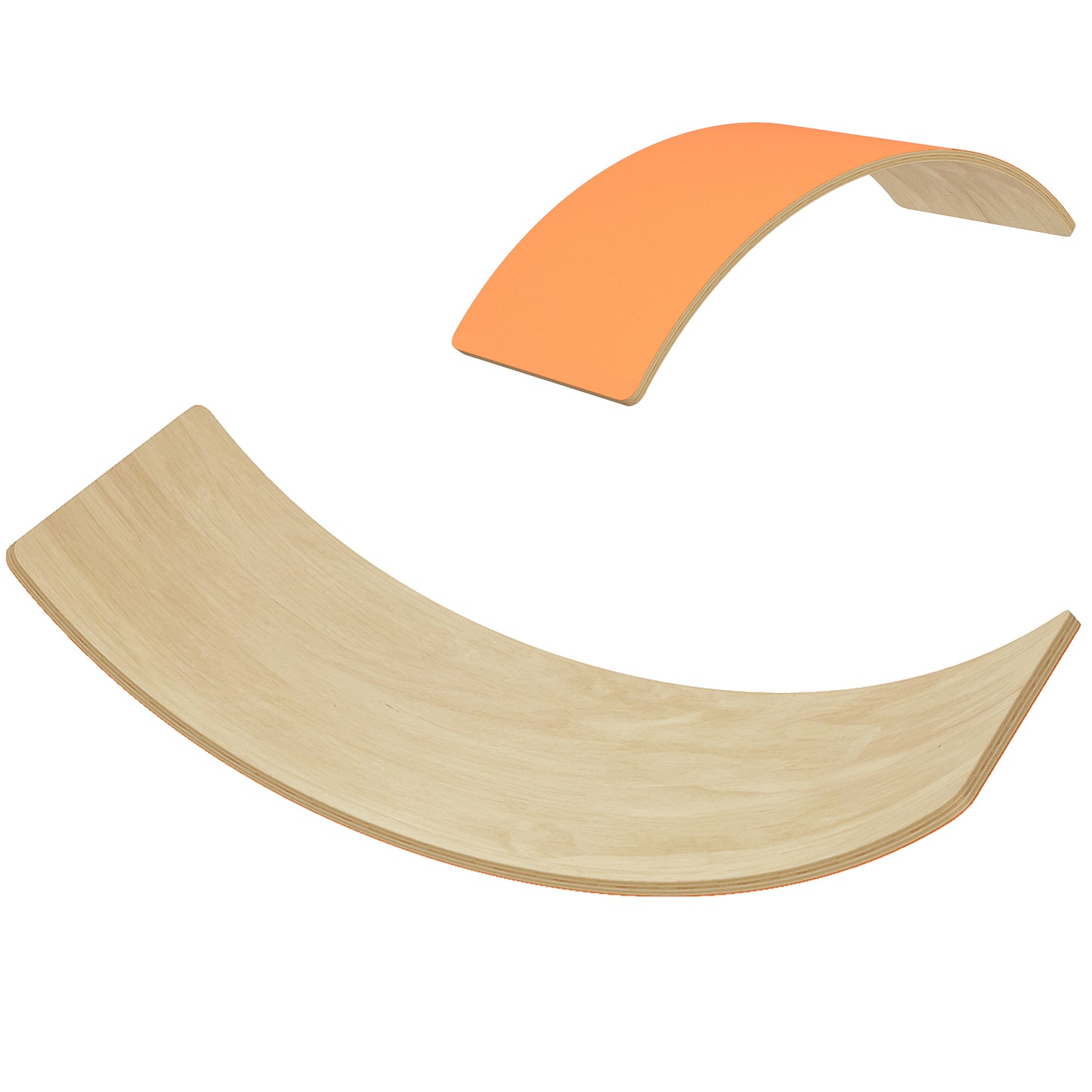 Wooden Balance Board for Kids, Wobble Board with Silent Felt for Sensory Play, Orange