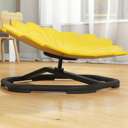Flower-Shaped Sensory Spinning Chair with Non-Slip Base for Balance/Coordination, Yellow