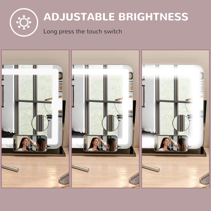 LED Light Tabletop Makeup Mirror, with Adjustable Settings