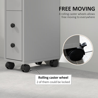 Slimline Bathroom Storage Cabinet - Grey