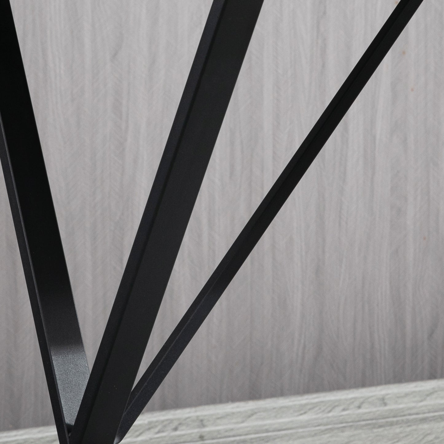 120 cm Rectangular Bar Table for 4 People, Modern Breakfast Bar Table with Wood Effect Tabletop, Steel Legs