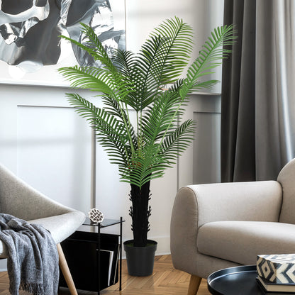 175cm Artificial Areca Palm Tree with 16 PE Leaves, Decorative Artificial Plant with Plastic Pot and Flocked Soil