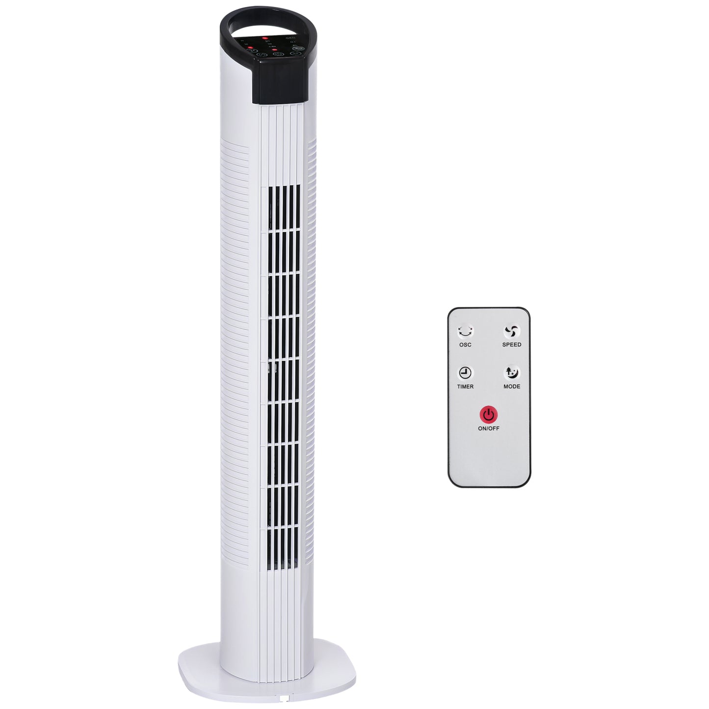 31" Freestanding Tower Fan, 3 Speed 3 Mode, 7.5H Timer, Oscillating, LED Panel, Remote Control, 31 Inch Standing Fan, White