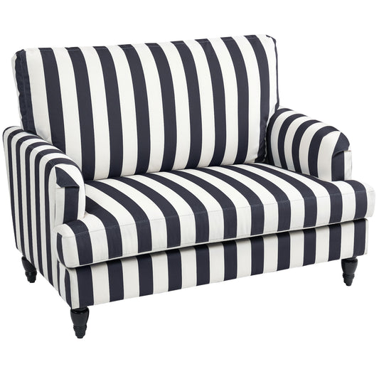 Modern Cuddle Chair, Velvet Single Sofa Armchair with Stripe, Turned Legs and Wide Seat