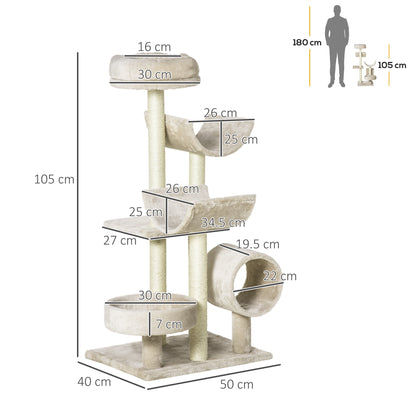 Cat Tree for Indoor Cats Kitten Pet Scratching Post Perch Activity Center Scratcher Climb Post Play House Arch with Tunnel 10