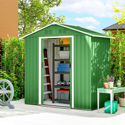 6.5 x 3.5ft Metal Garden Storage Shed - Green