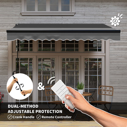 3 x 2.5m Electric Awning with LED Light and Remote Controller, Aluminium Frame DIY Retractable Awning