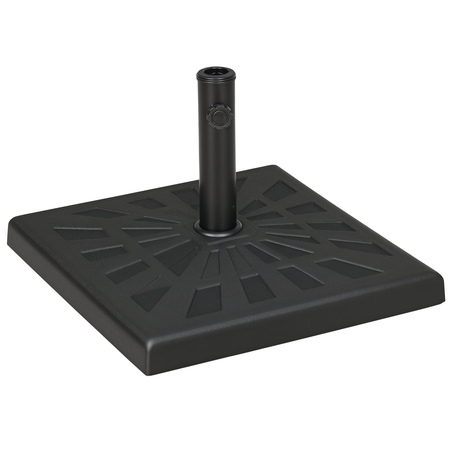 19kg Resin Garden Parasol Base Holder, Square Outdoor Market Umbrella Stand Weight for Poles of Φ32mm, Φ38mm, and Φ48mm