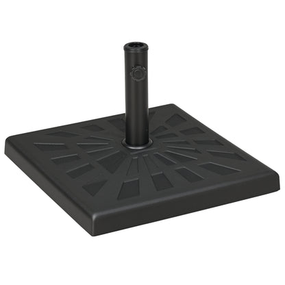19kg Resin Garden Parasol Base Holder, Square Outdoor Market Umbrella Stand Weight for Poles of Φ32mm, Φ38mm, and Φ48mm